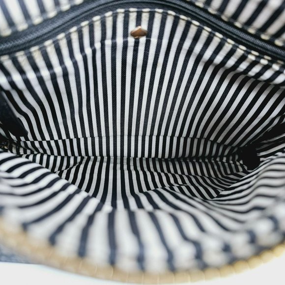 Kate Spade Lombard Street Cayli Black Leather Crossbody Bag Striped Designer - Picture 9 of 14